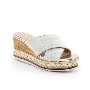 BCBGeneration Womens 8.5 M White Habiana Strappy Wedge Heel Sandals NIB SC3